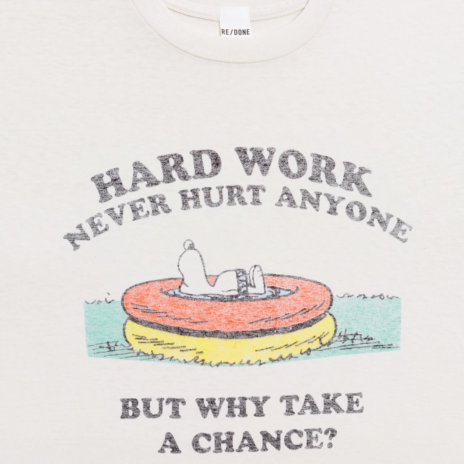 Classic Tee Snoopy Hard Work Vintage White