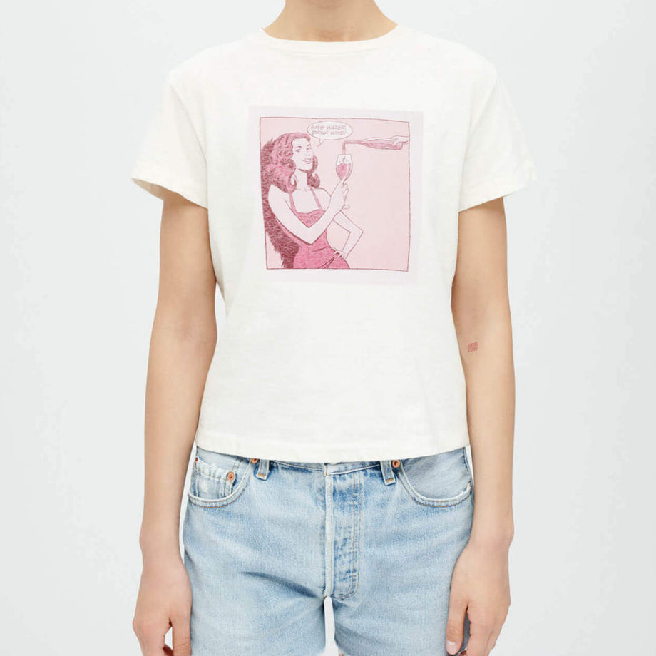 Classic Tee Drink Wine Vintage White