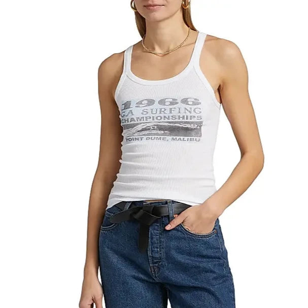 Ribbed Tank CA Surf Optic White