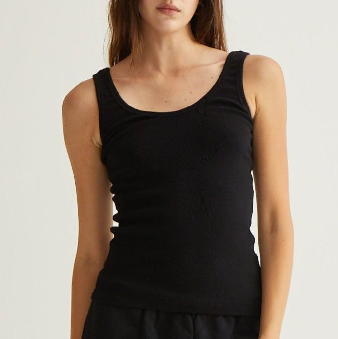 Mila Rib Tank Black