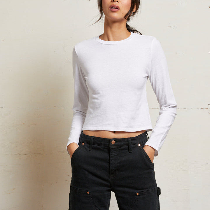 Jamie Recycled L/S Tee White