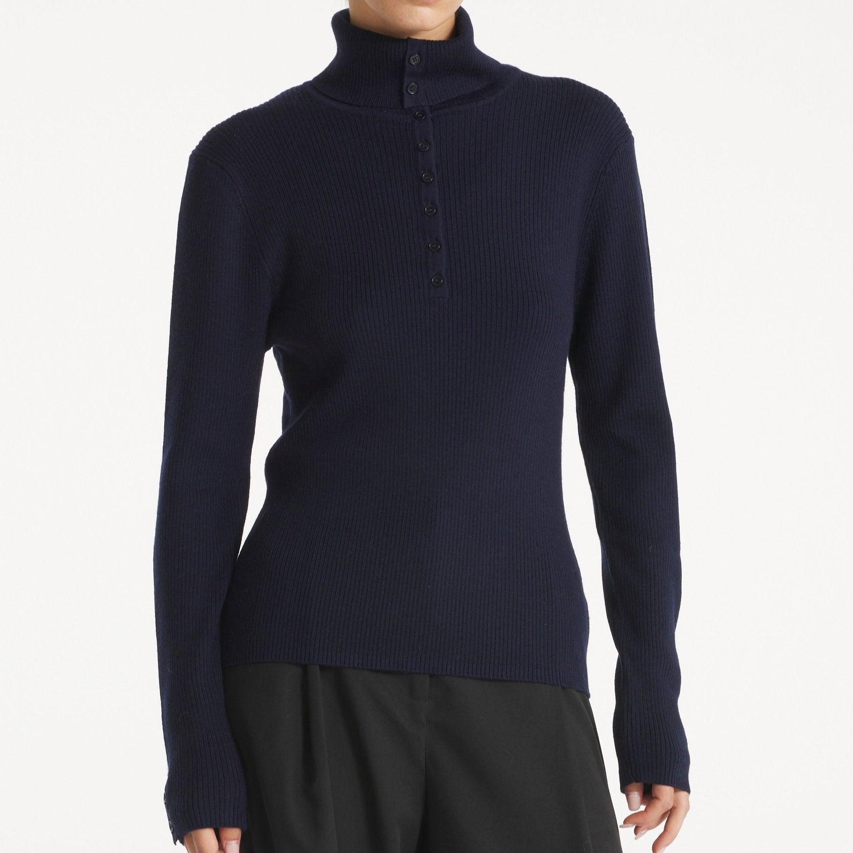 Somar High Neck Sweater Navy