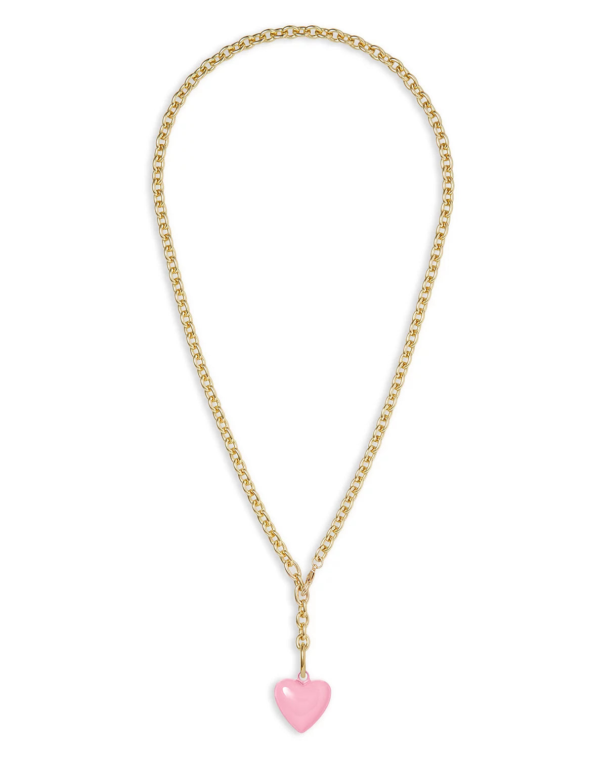 The Mini Puffy Heart Necklace Pink