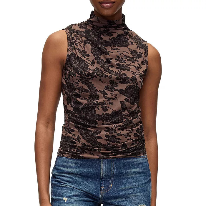 Mylie Slvless Top Dark Lichen/Blk