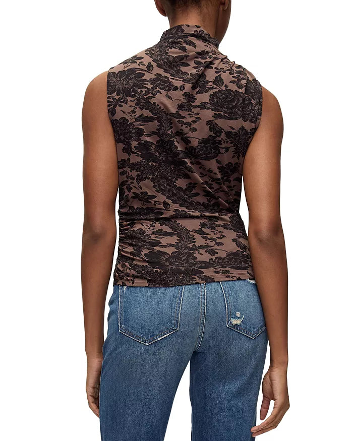 Mylie Slvless Top Dark Lichen/Blk