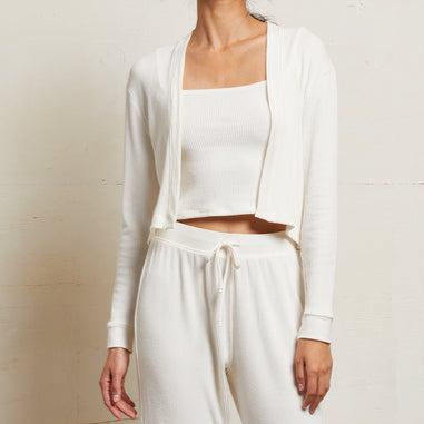 Kelsey Rib L/S Cardigan Sugar