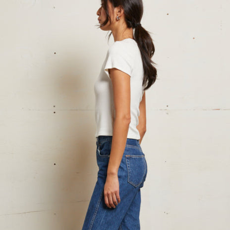 Gabby Rib S/S Crew Sugar