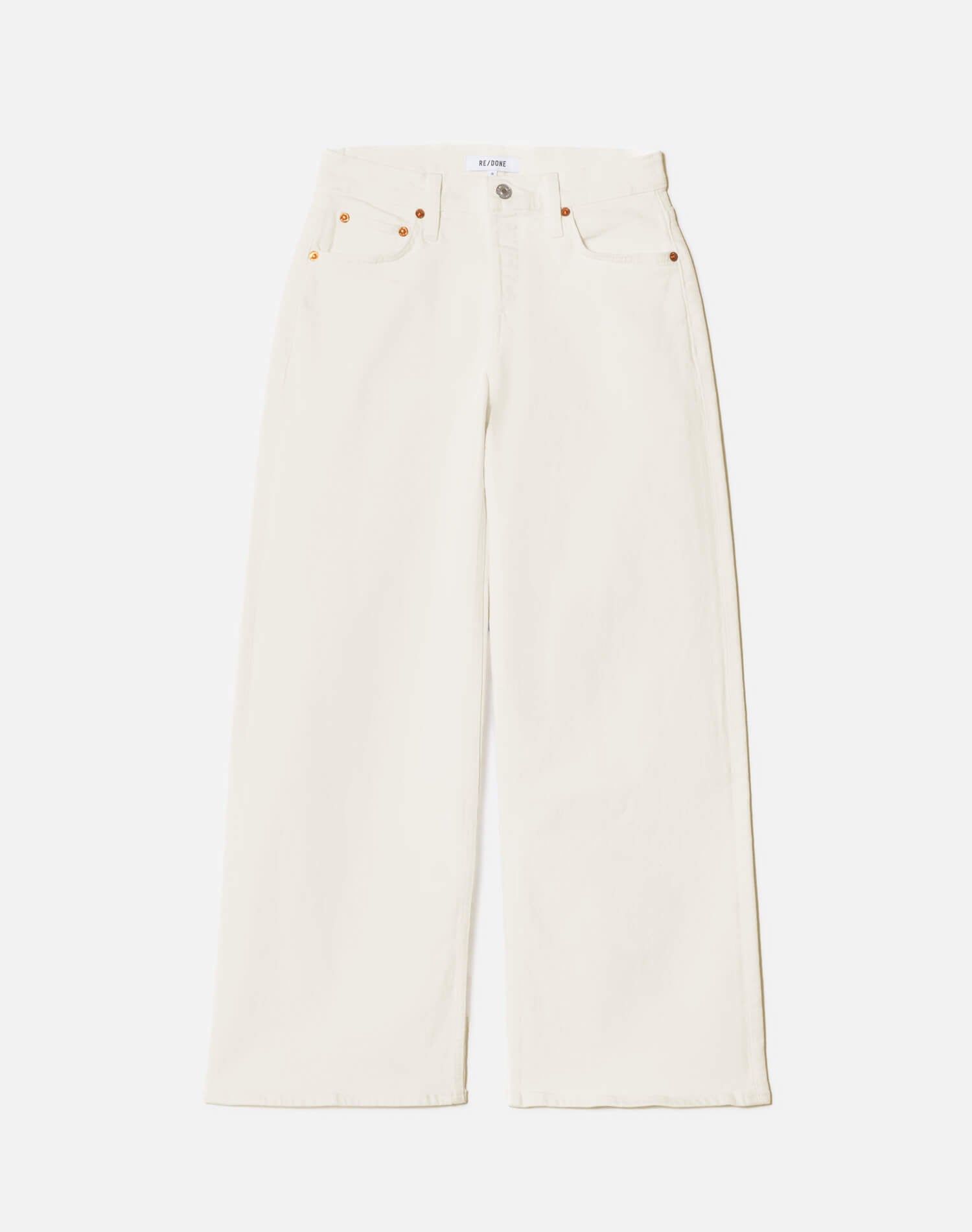 Mid Rise Wide Leg Vintage White
