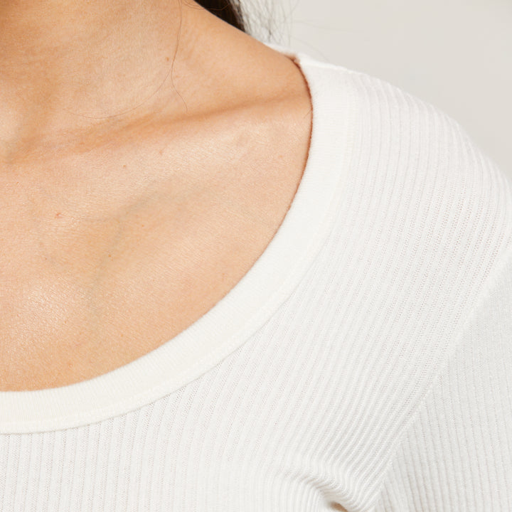 Josie Rib L/S U Neck Sugar