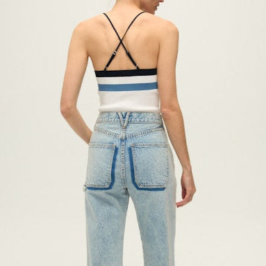 Baez Knit Tank Off White/Navy