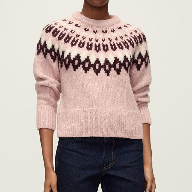 Anne Fairisle Pullover Deep Petal