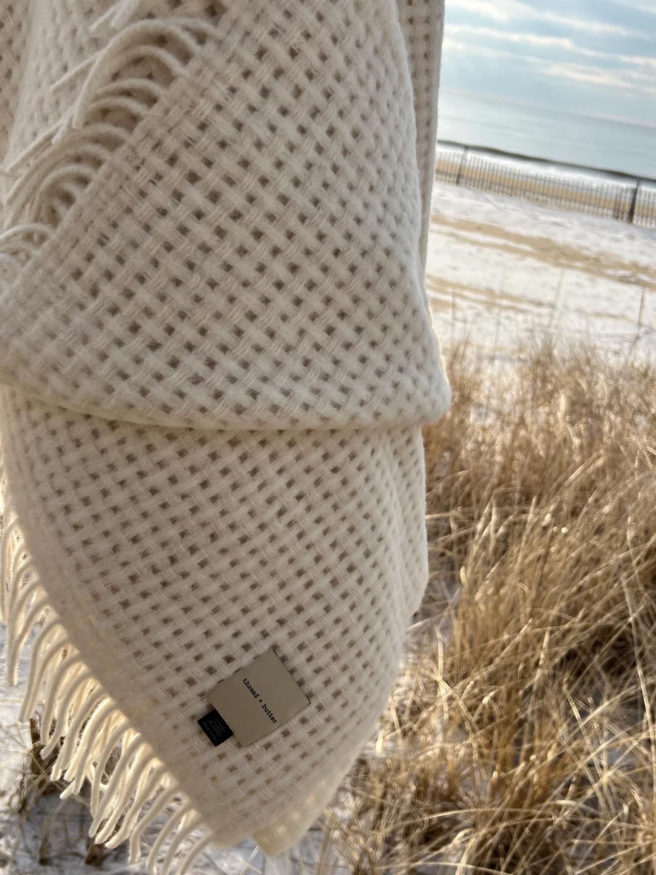 Basketweave Alpaca Throw Blanket