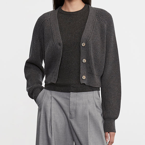Chunky Cardigan Charcoal