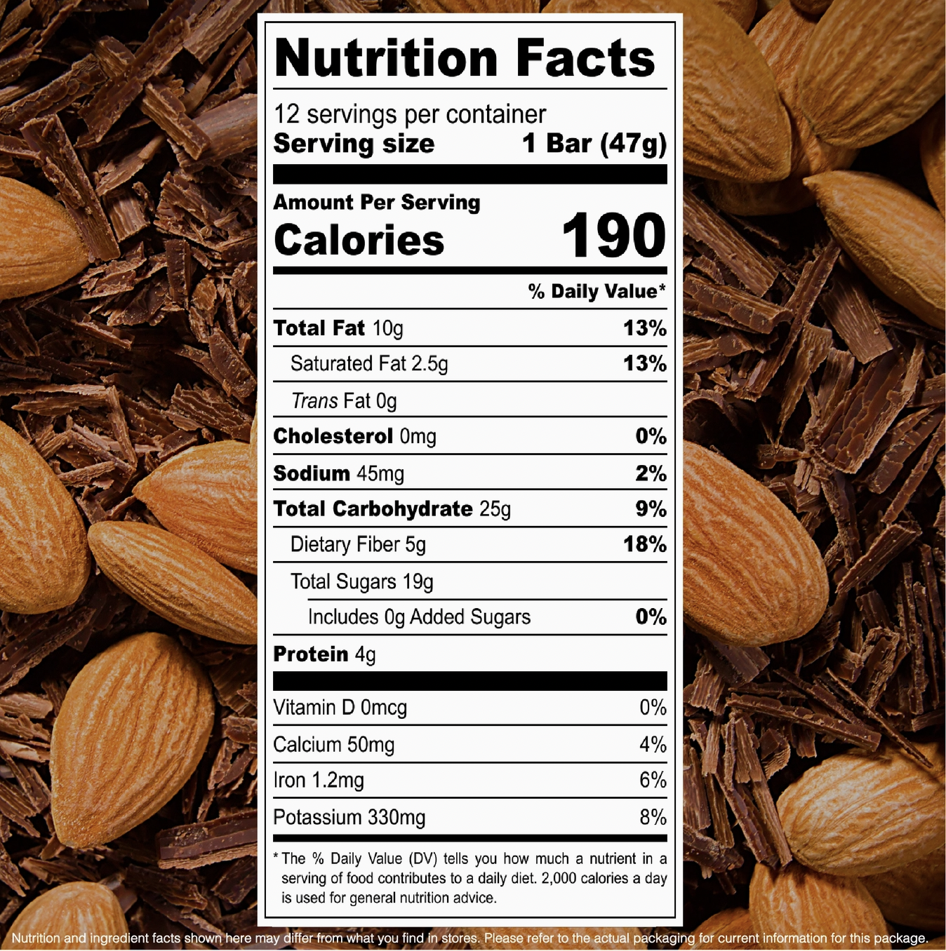 Jonesbar Dark Chocolate Almond Organic Fruit & Nut Bar Vegan