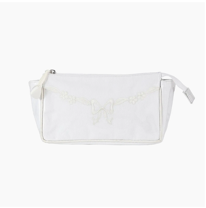 Floral Bow Small Makeup Bag