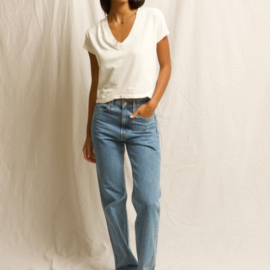 Alanis V Neck Bright Ivory