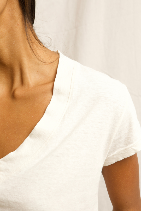 Alanis V Neck Bright Ivory