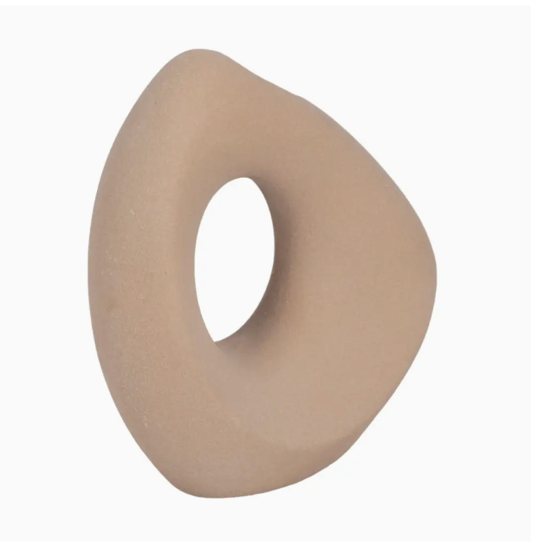 Ceramic Lopsided Open Cut-Out Vase Sand Texture
