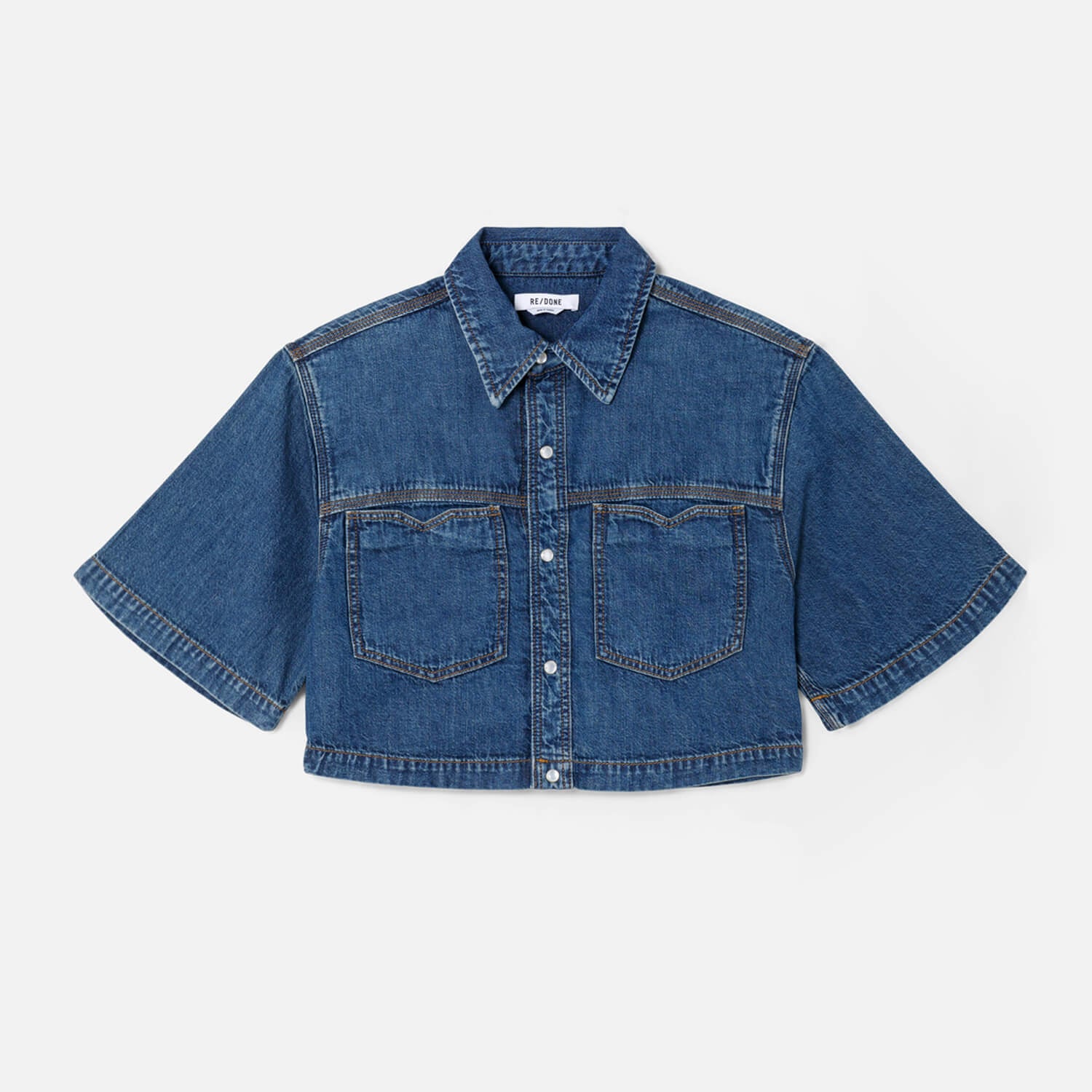 Oversize Crop Shirt Rustic Indigo