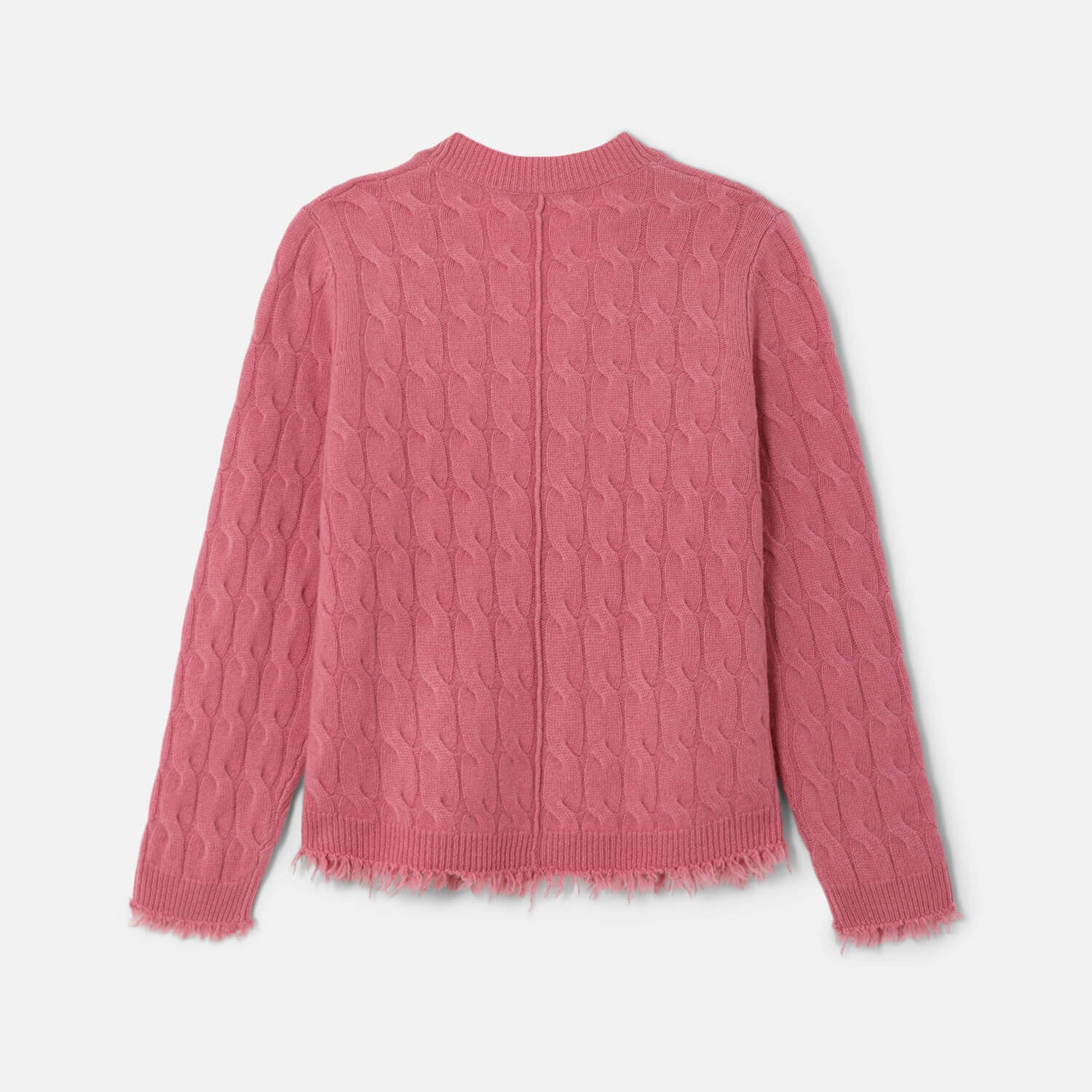 Cable V Neck Cardi Old Rose