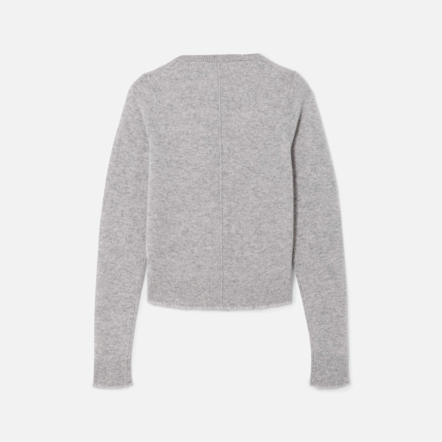 Cashmere Crewneck Cardigan Light Heather Grey