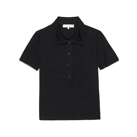 The Mesh Trim Polo Black