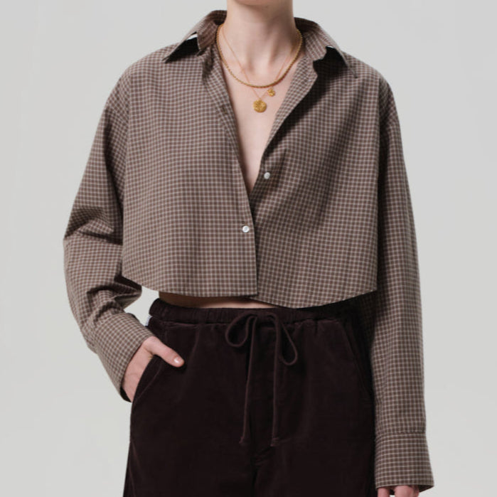 Ana Cropped Shirt Heritage Plaid