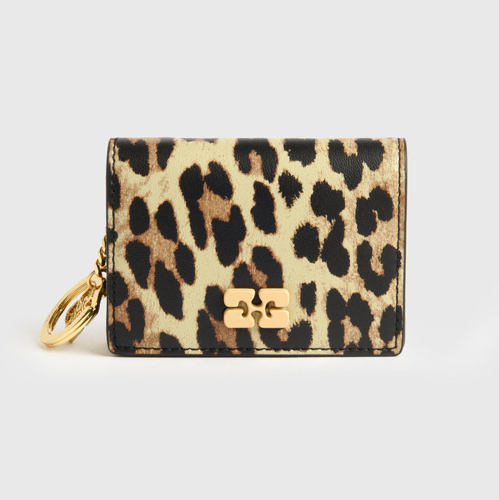 Card Holder W/ Flap Print Leopard