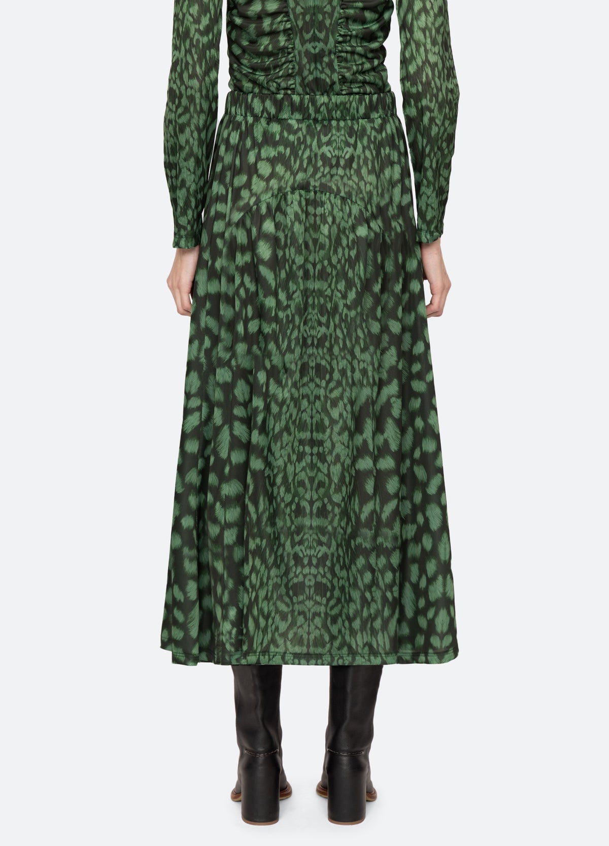 Claude Print Midi Skirt Green