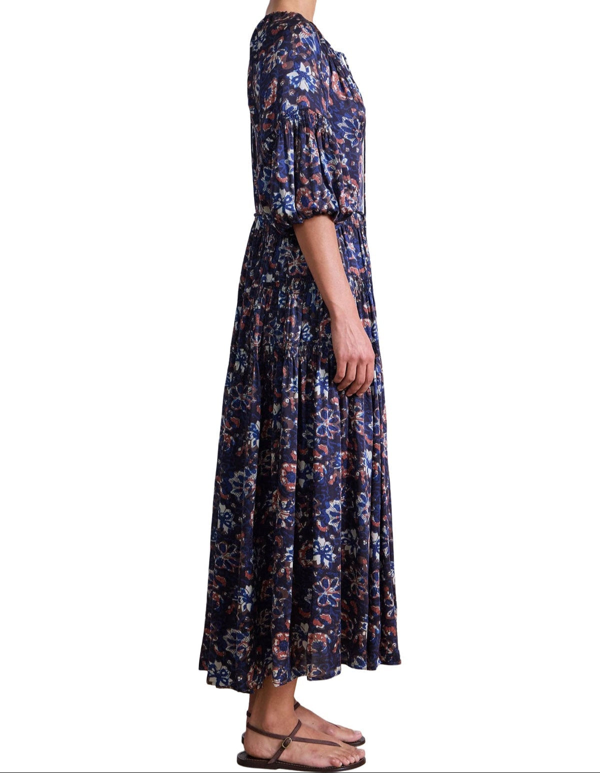 Santa Cecilia Dress Batik Floral Navy