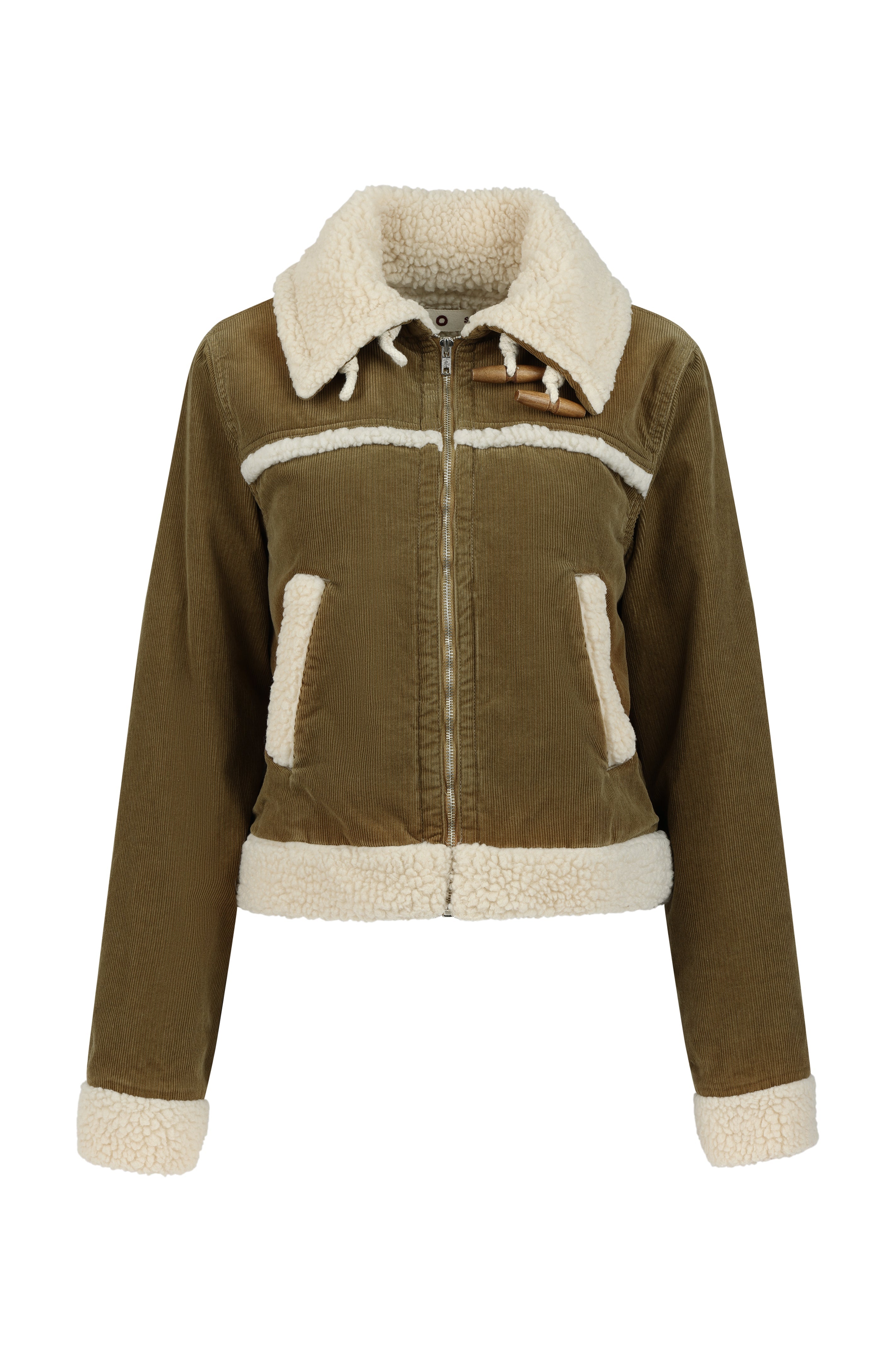 Betty Shearling Jacket Cord Cumin