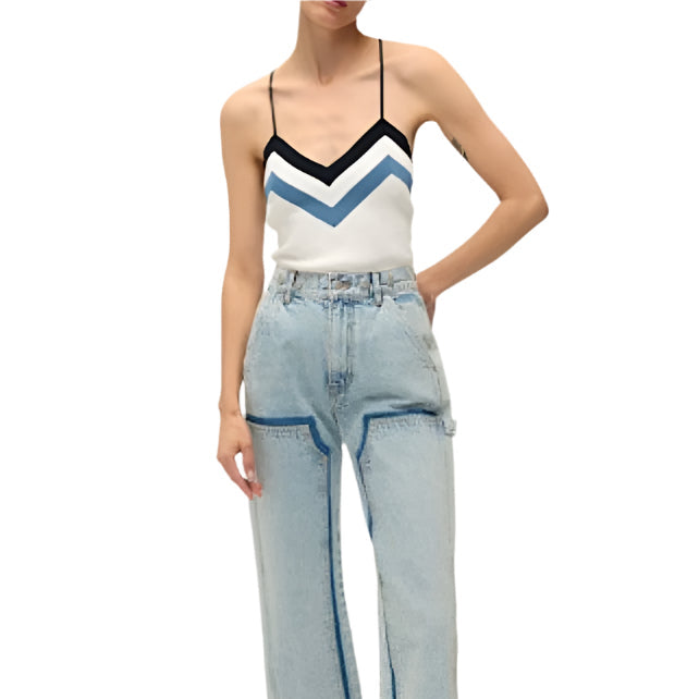 Baez Knit Tank Off White/Navy