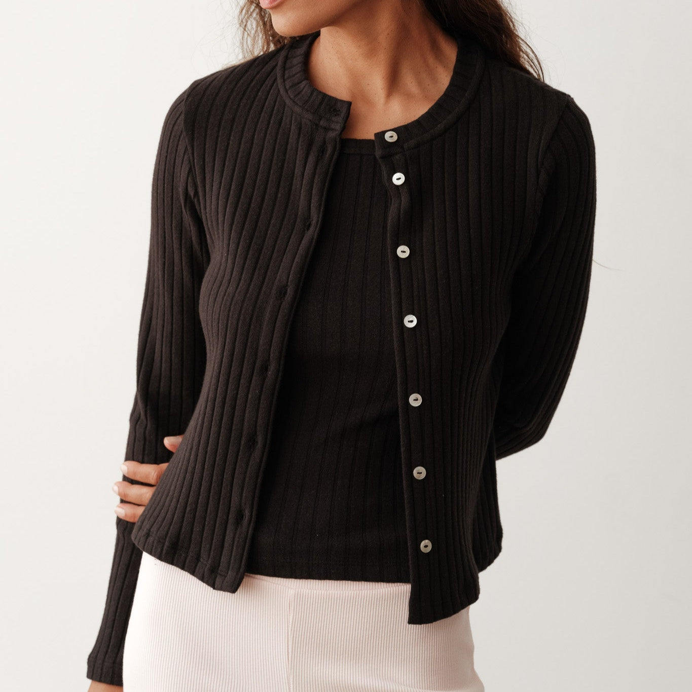 The Sweater Rib Cardi Jet