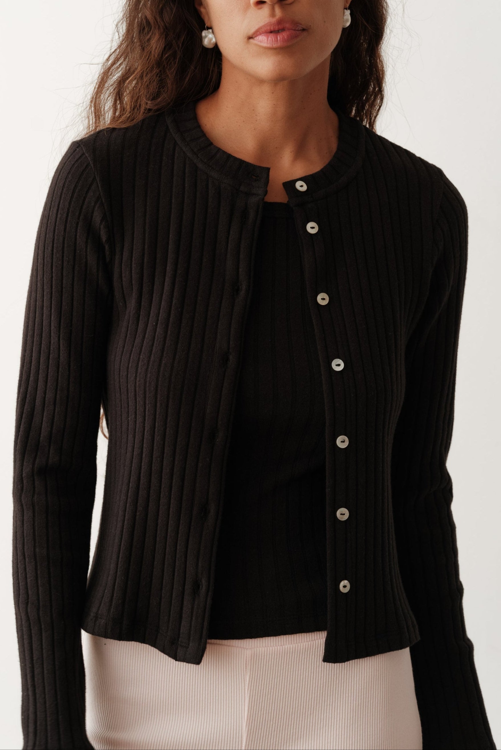 The Sweater Rib Cardi Jet
