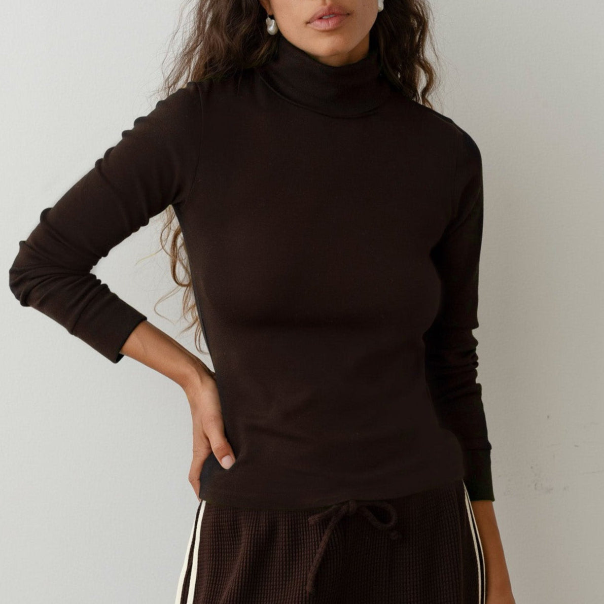 The Baby Rib Turtleneck Espresso