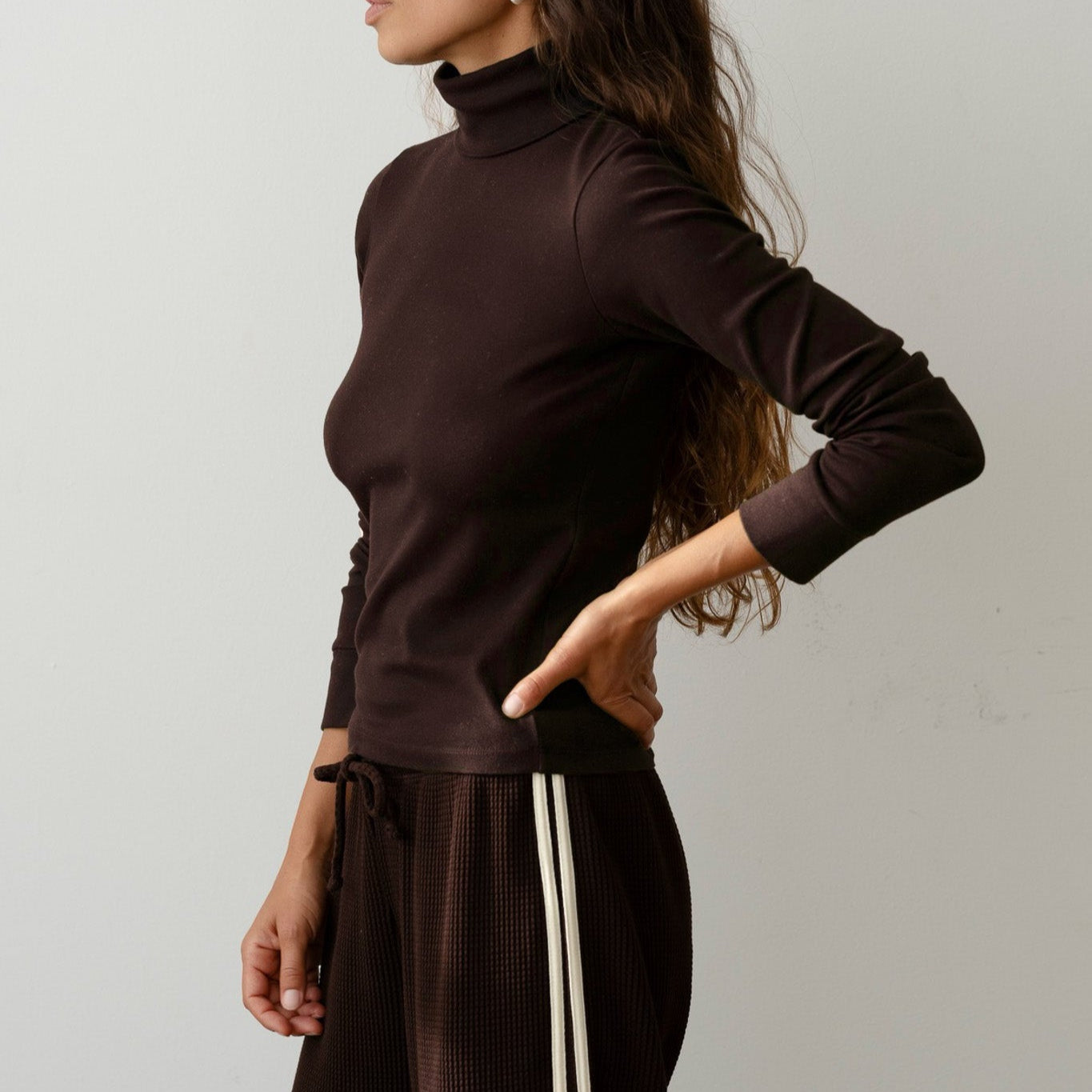 The Baby Rib Turtleneck Espresso