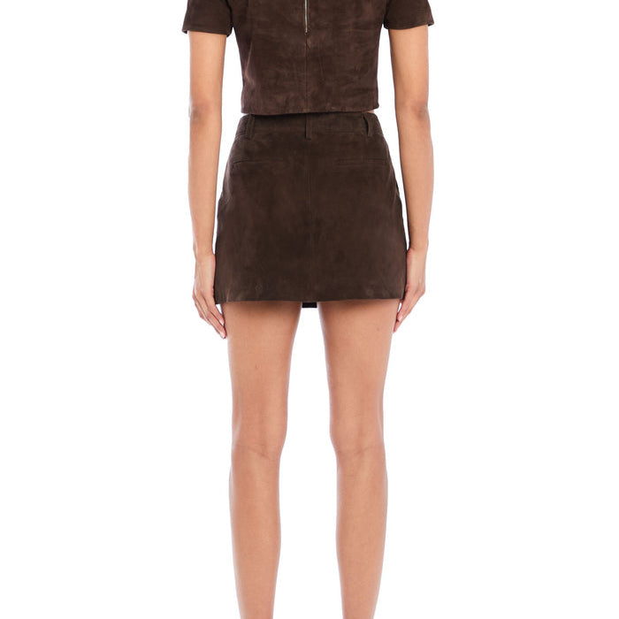 Torrance Suede Skirt Tobacco