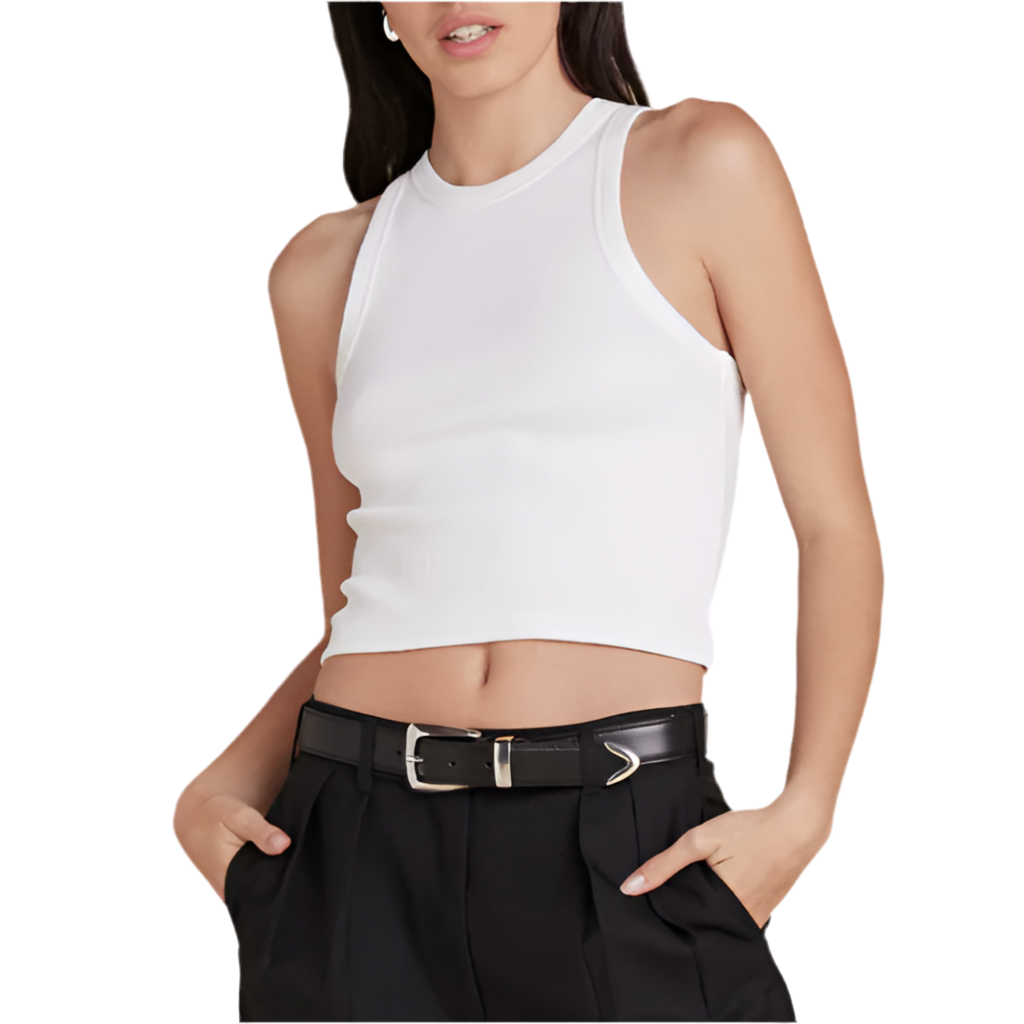 The Cropped Not So Basic Tank White