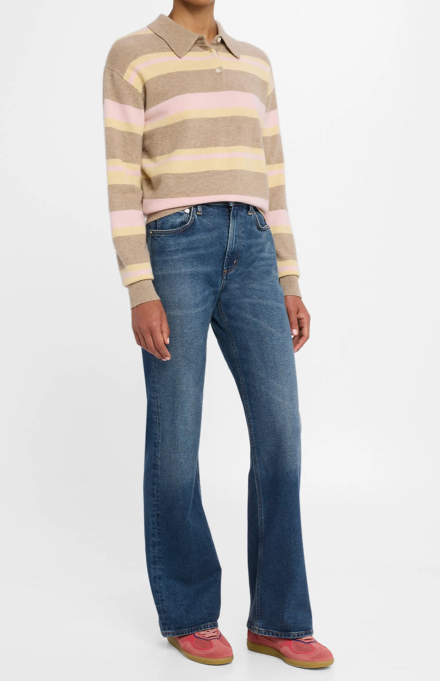 Collegiate Stripe Polo Taupe Combo