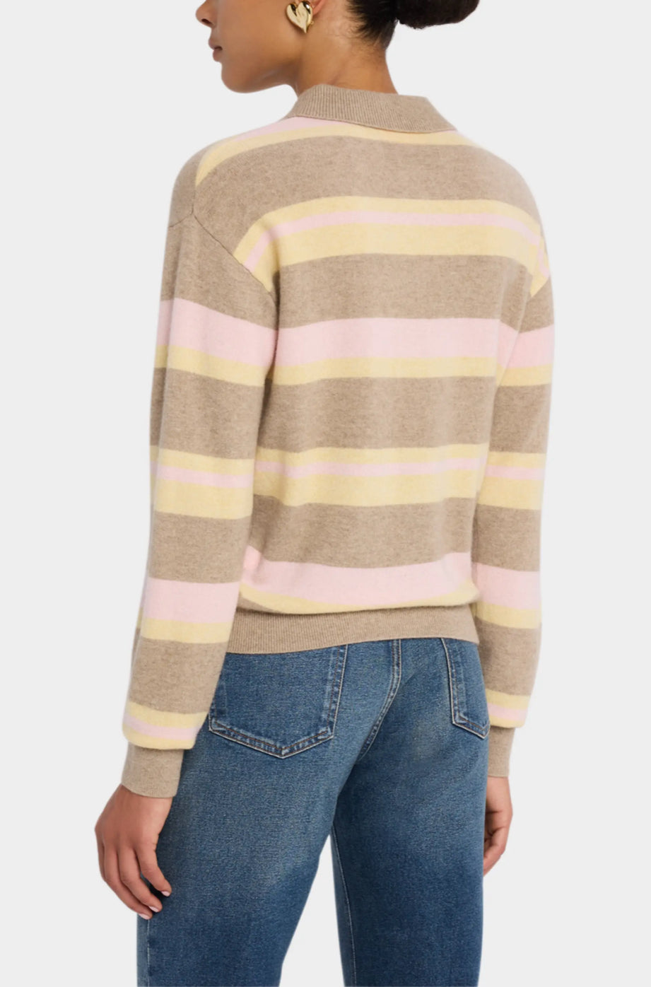 Collegiate Stripe Polo Taupe Combo