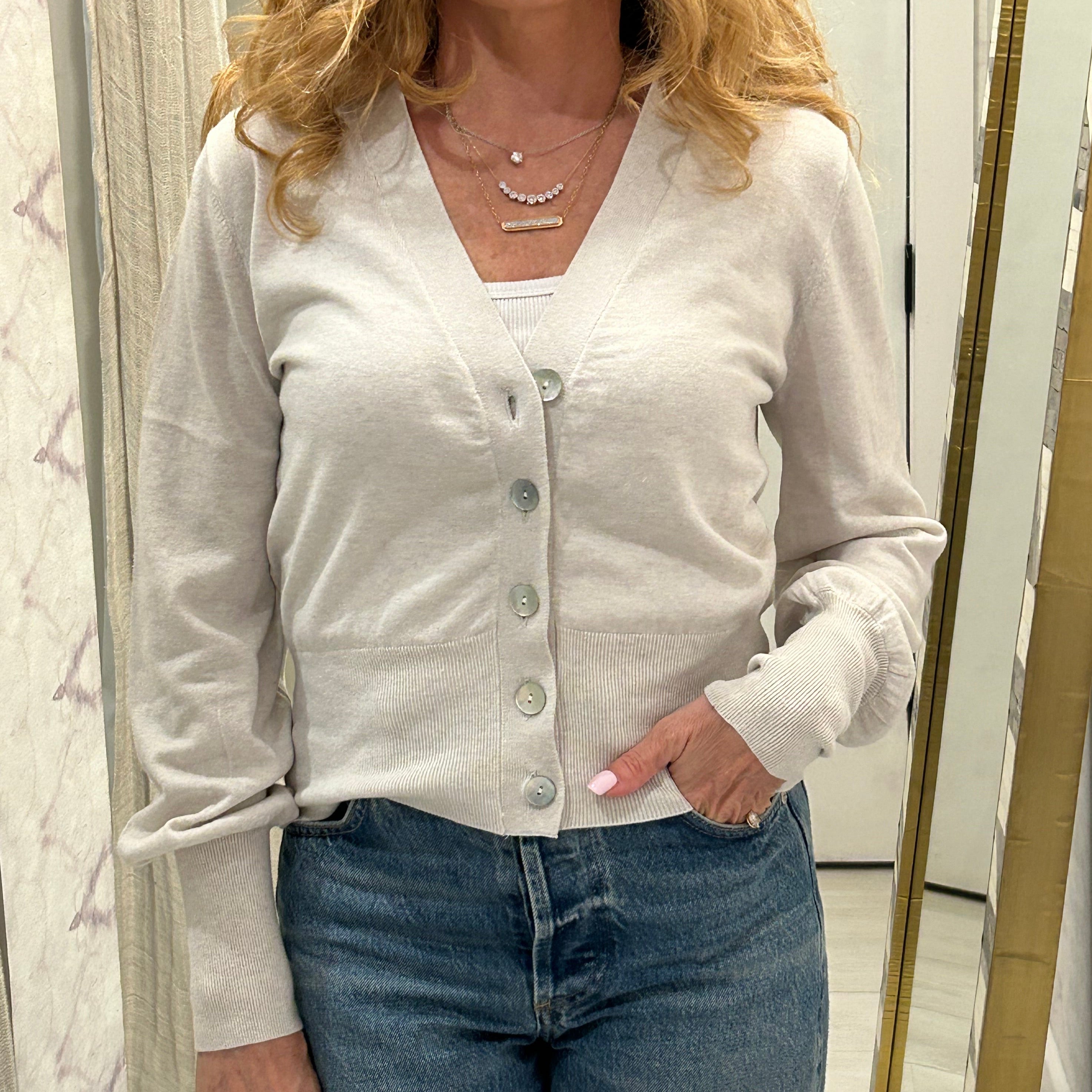 Jes Elegant Cardigan Pebble