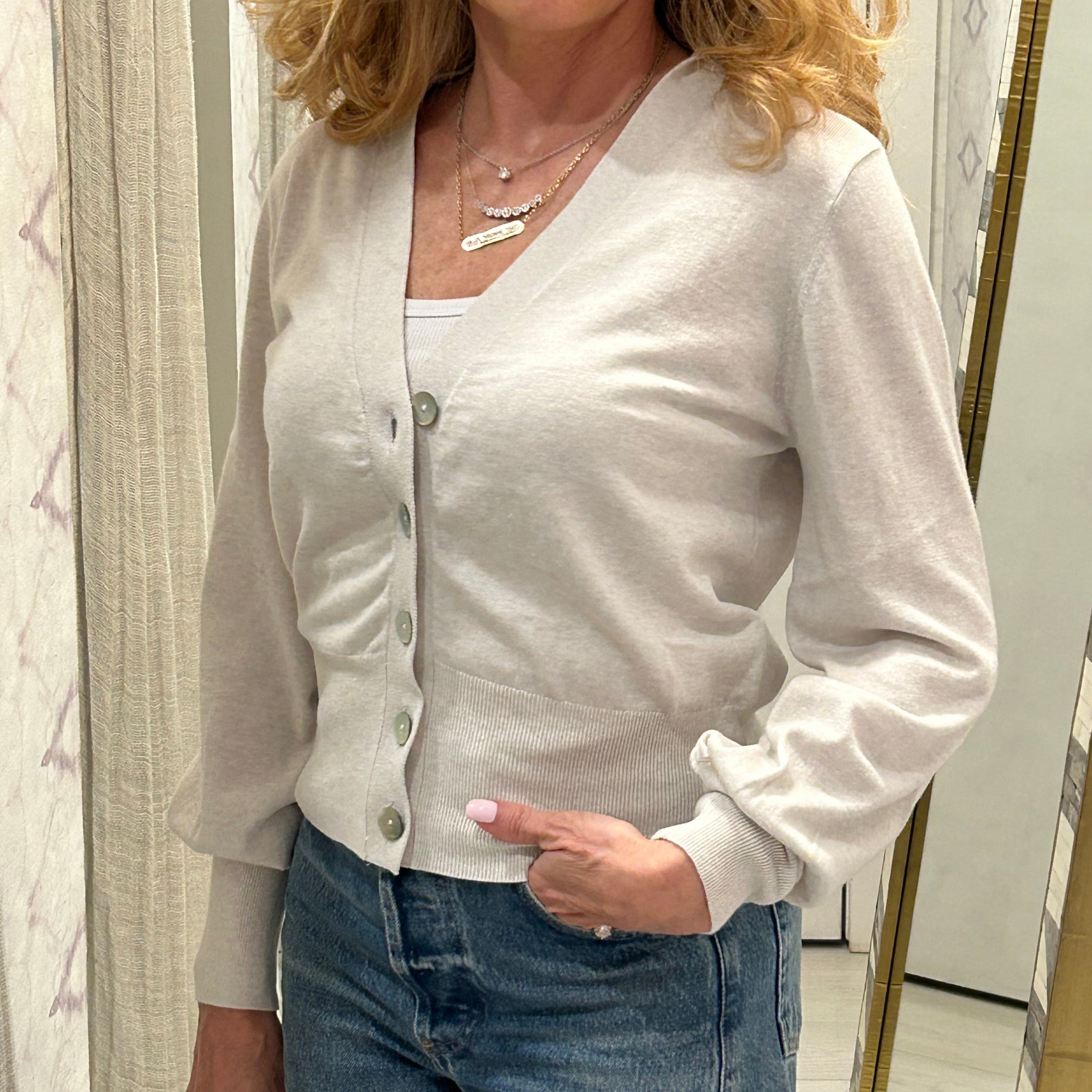 Jes Elegant Cardigan Pebble