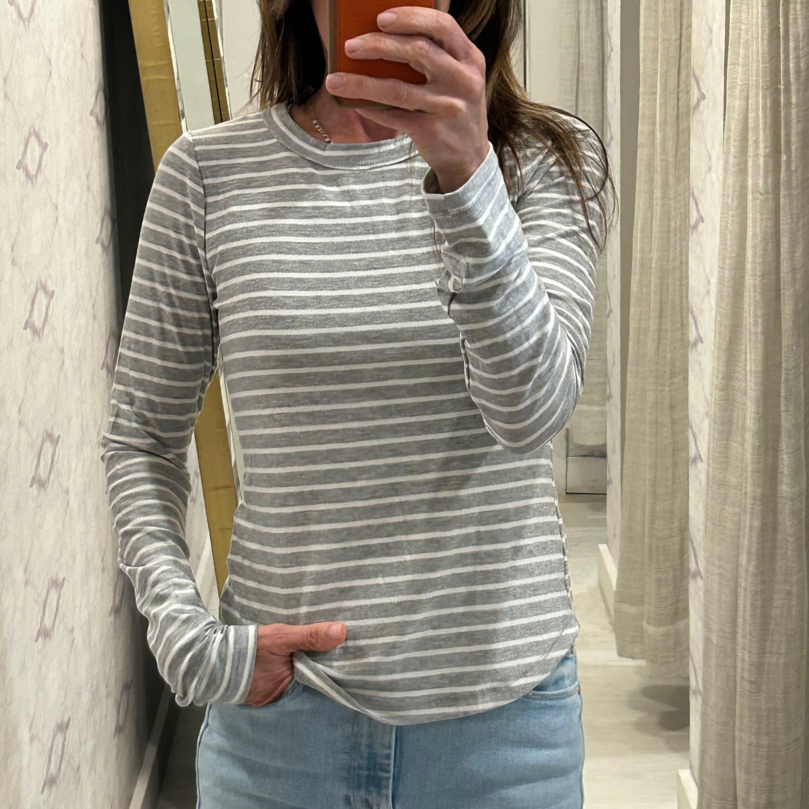 Over and Out Striped Hthr Grey/Ivory