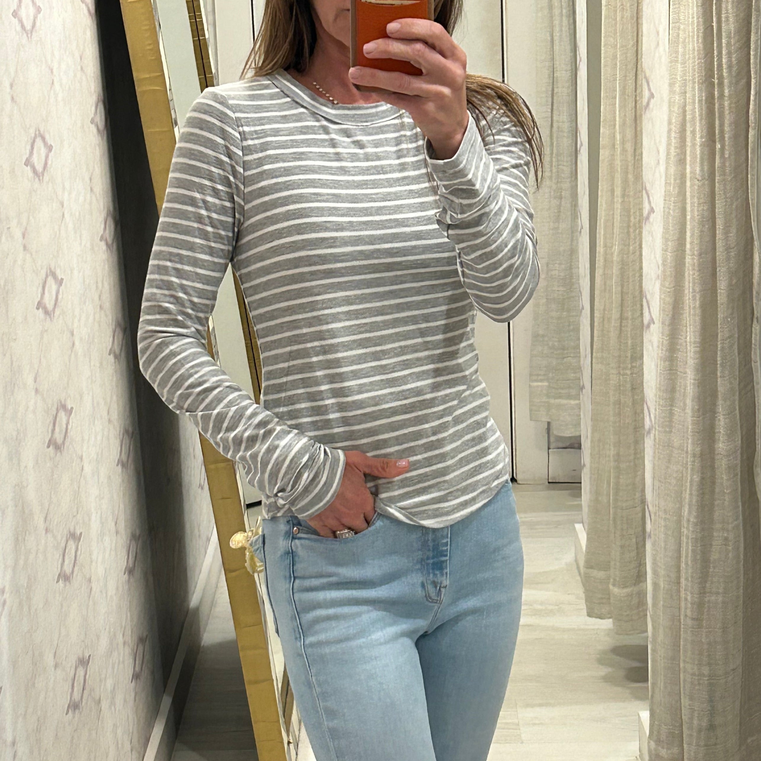 Over and Out Striped Hthr Grey/Ivory