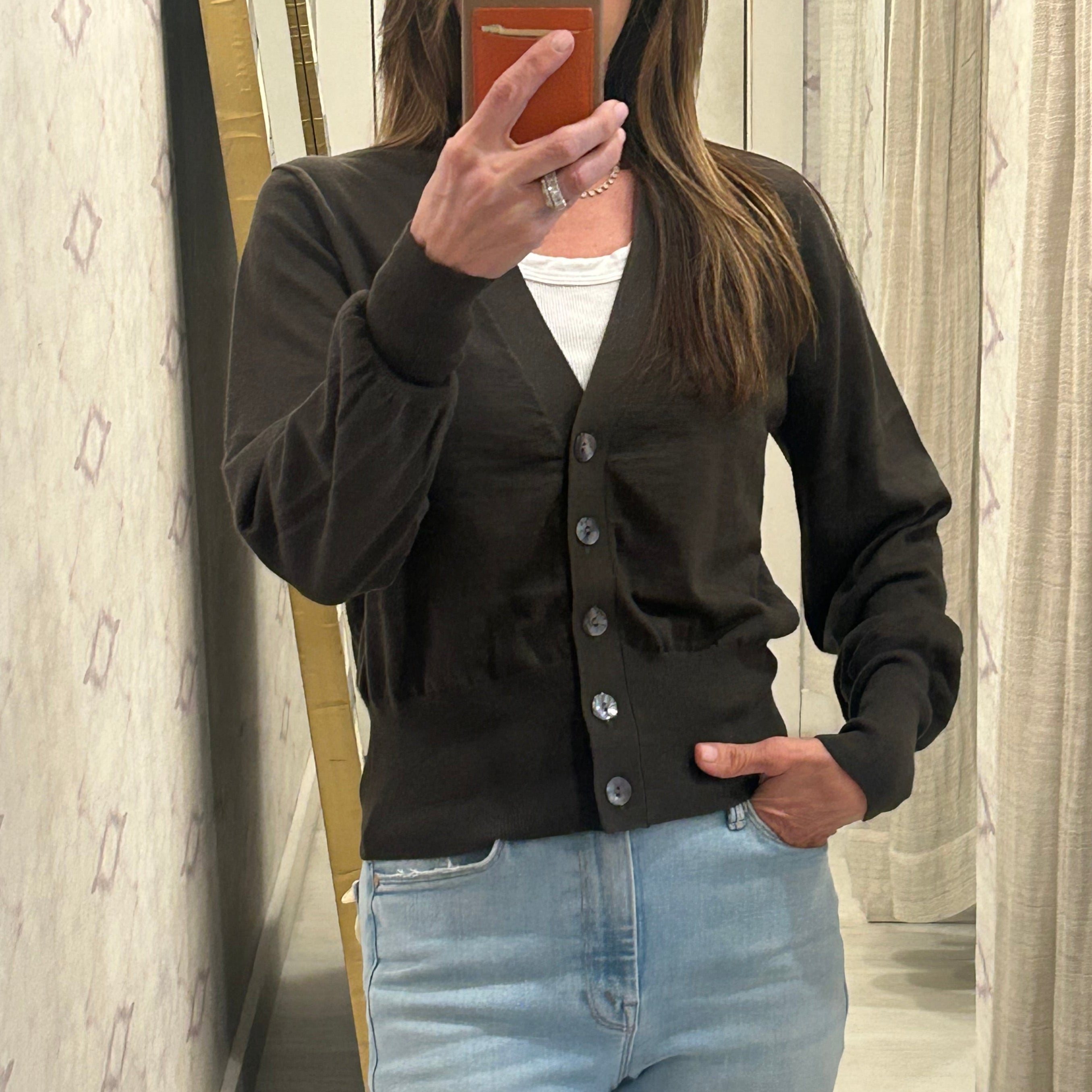Jes Elegant Cardigan Khaki