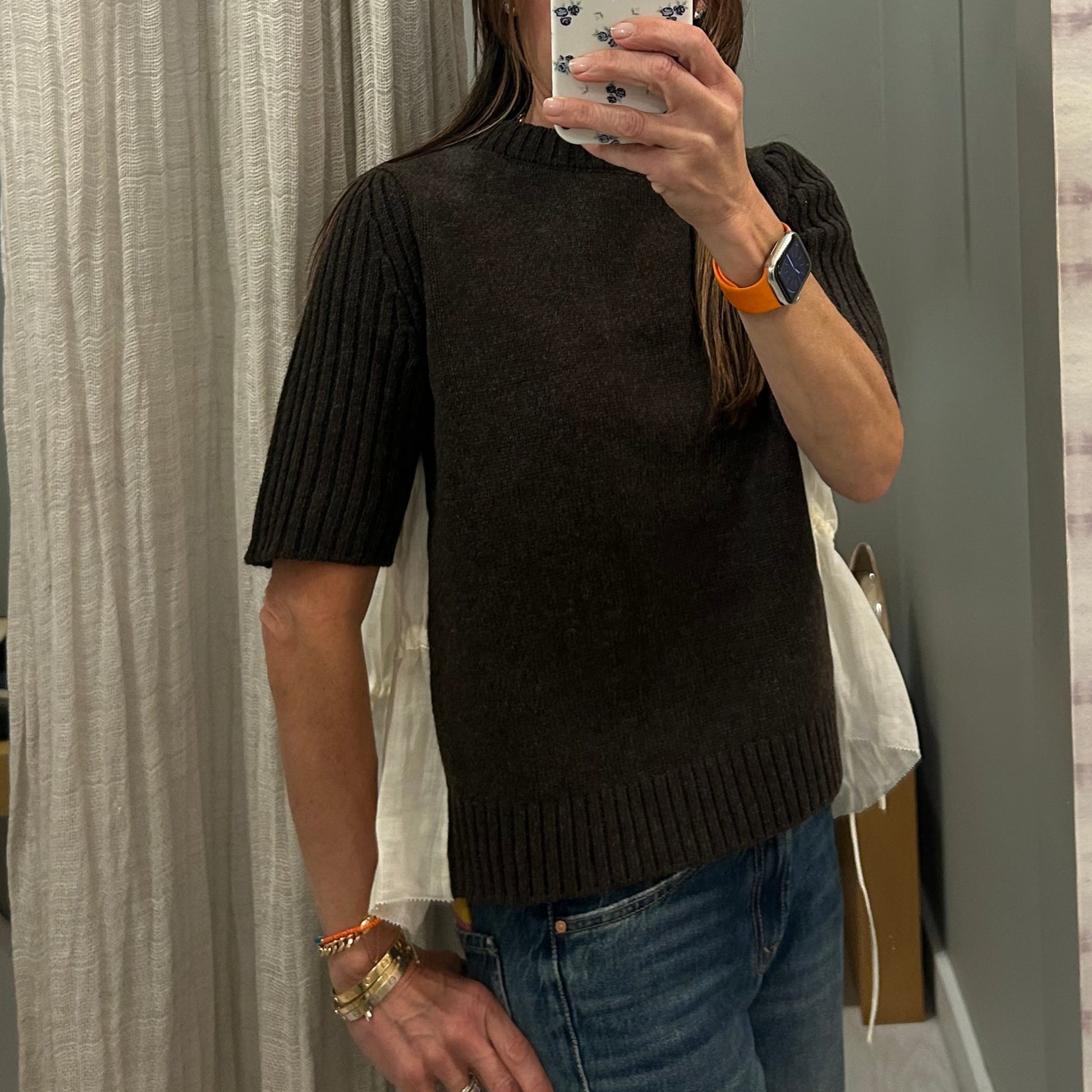 Mallory Knit S/Slv Sweater Coffee