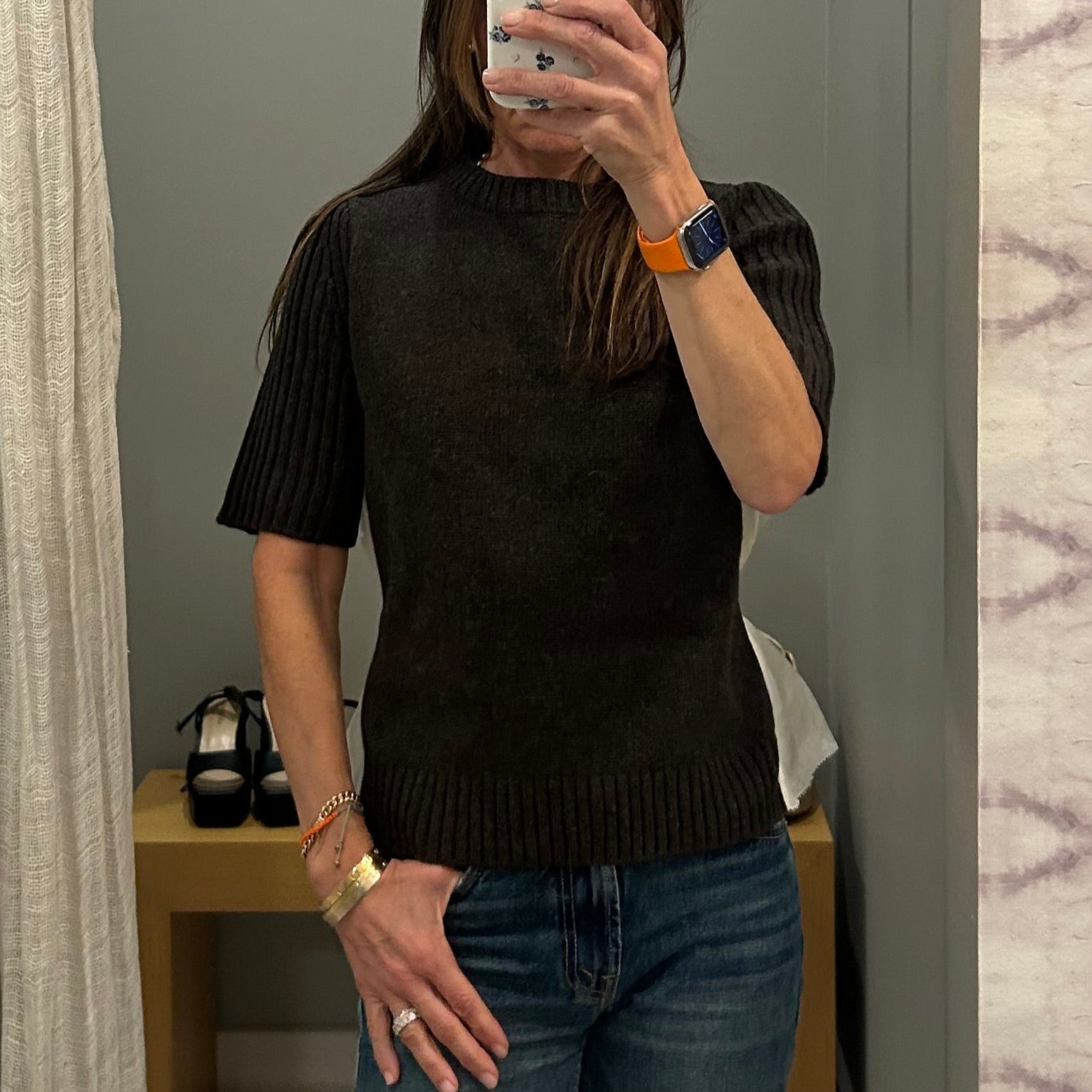 Mallory Knit S/Slv Sweater Coffee
