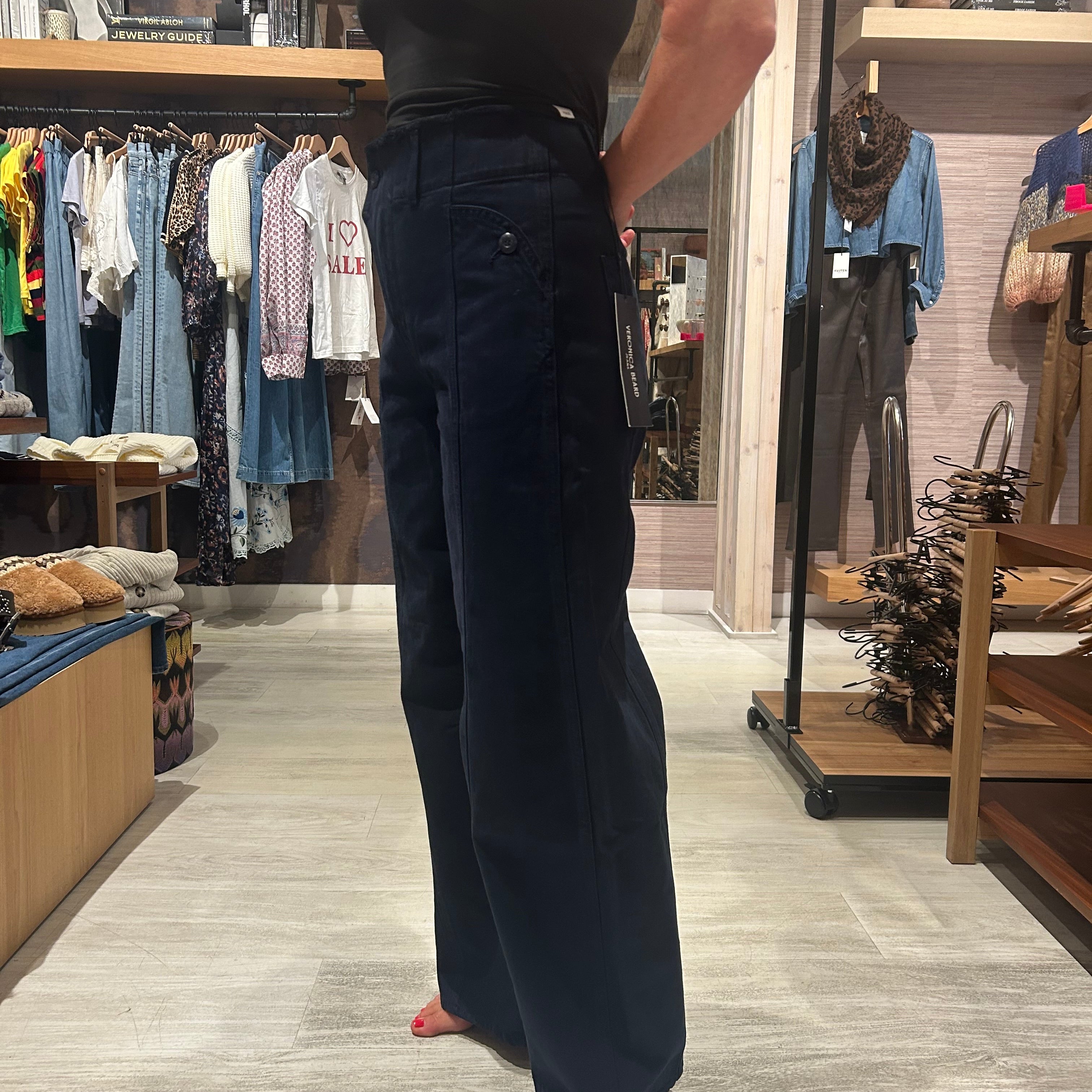 Lula Mid Rise Barrel Navy