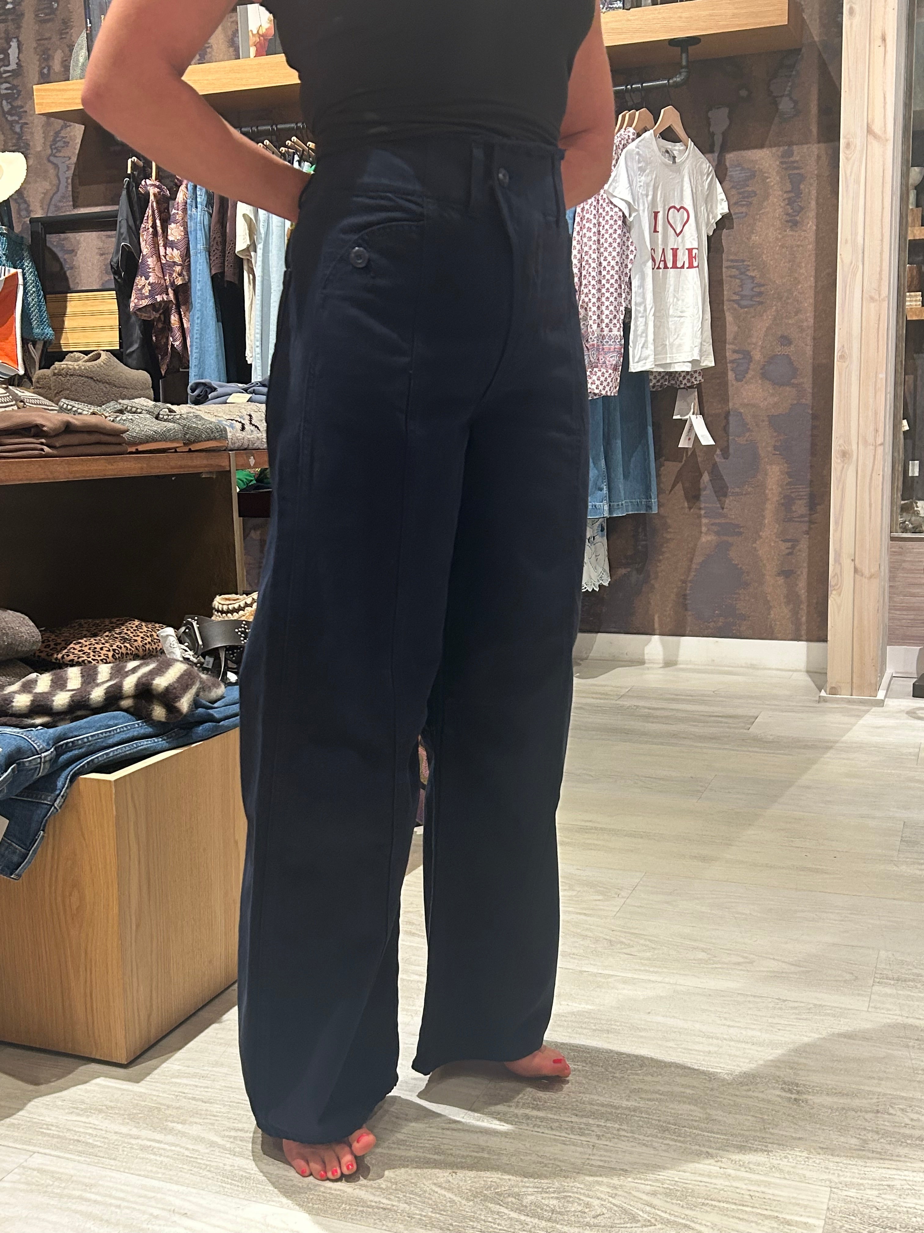 Lula Mid Rise Barrel Navy