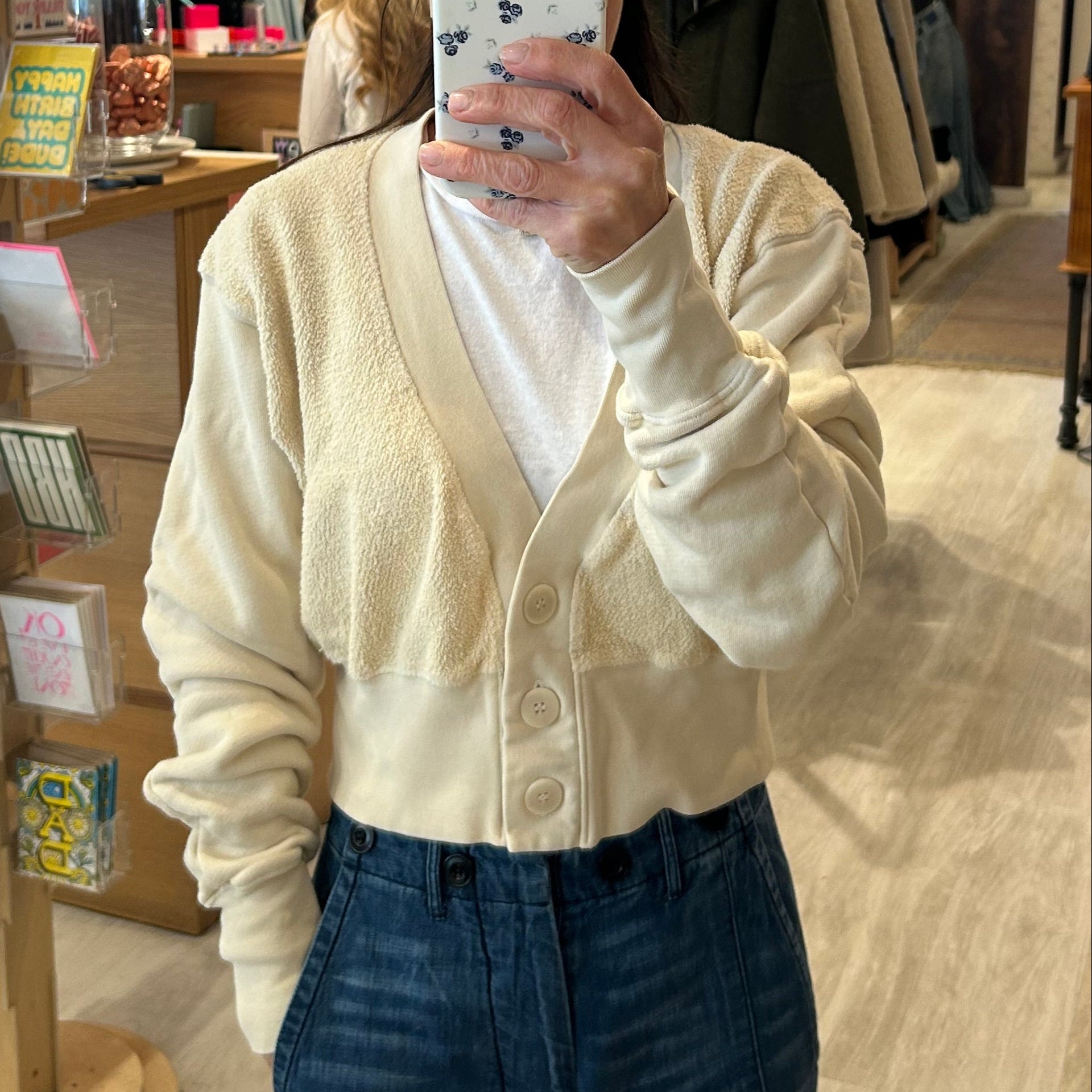Diana Crop Cardigan Ivory